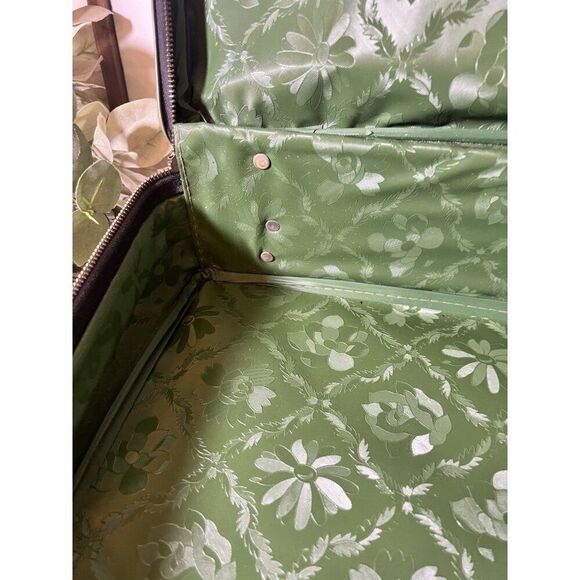 Vintage Retro Small Suitcase Carrying Case Trunk‎ Mid Century Floral Mod Hippie - Picture 9 of 13